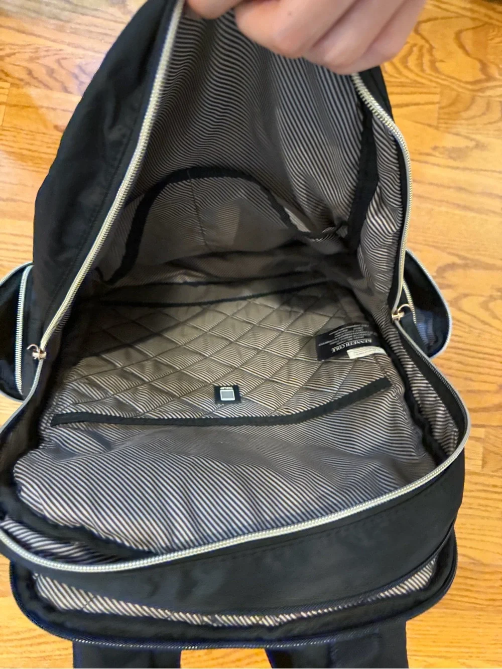 Kenneth Cole Reaction Black Backpack with Light Gray Trim